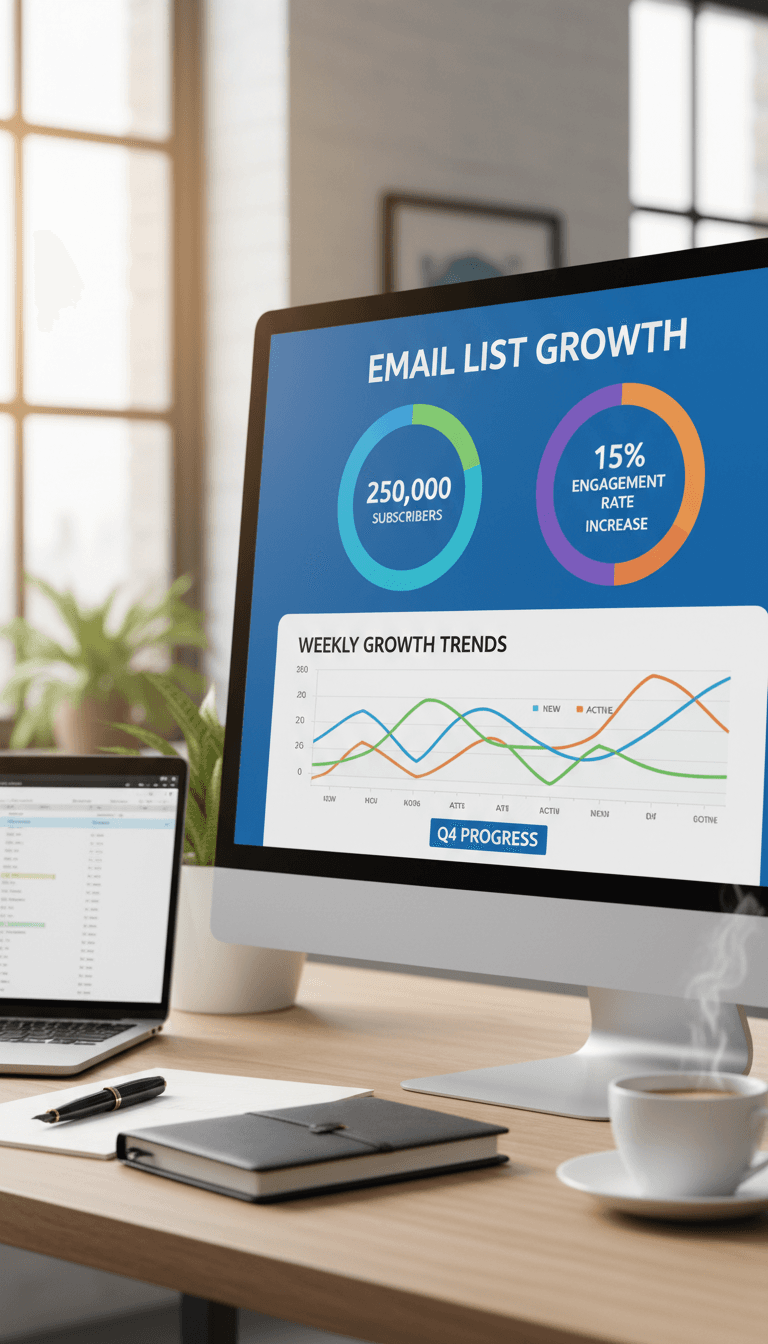email list growth dashboard