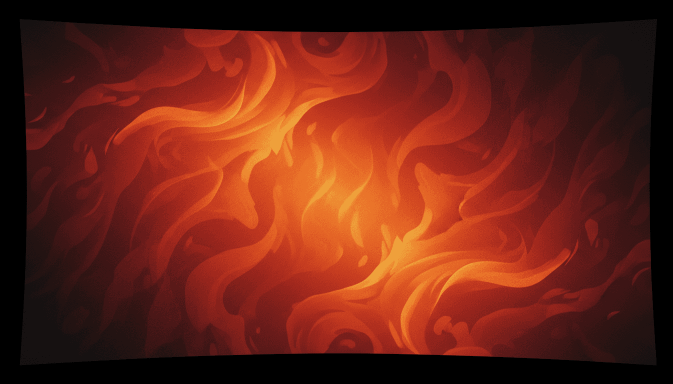 Abstract orange and red gradient background with subtle flame-inspired shapes